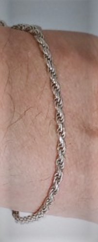 Vintage Sterling Silver ITALY Rope Chain Bracelet Lot 7-3/8"