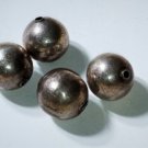 Vtg Sterling Silver Salvaged Flat Seam Navajo Bench Beads 12.5 mm Lot of 4