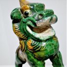Antique Chinese Ming Sancai Foo Lion Roof Tile Guardian Statue Lot 7-3/4"