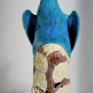 Antique Chinese Qing Elegant Turquoise Phoenix w Floral Cutout Pedestal Base 14"