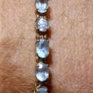 Vintage Gold Plated Sterling Silver Blue Topaz & Clear CZ Tennis Bracelet Lot