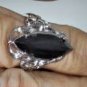 Vtg Sterling Silver Ornate Barique Victorian Style Faceted Onyx Ring Lot Sz 6
