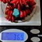 Vtg Southwestern Turquoise & Coral Nuggets W Sterling Spacer Beads Necklace Lot