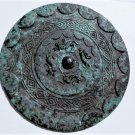 Antique Chinese Han Dy Bronze Mirror with Tigers 14 CM