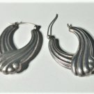 Vintage Sterling Silver Elegant 1980s Post Hoop Earrings Lot