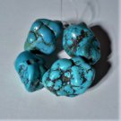 WOW! SOUTHWESTERN Natural Handmade Drilled Turquoise Nuggets Strand of 4 ~330 Ct