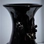 Antique Chinese Song Ribbed Mirror Black Insect Beetle Flared Rim Vase 10-5/8"
