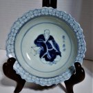 Antique Chinese Ming Xuande Mark Blue & White Immortal Brushwasher  5-1/2"