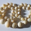 Vintage silk Hand Knotted Graduated Mother of Pearl Round Beads Lot 5-11 mm