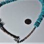 WOW! SOUTHWESTERN Navajo Natural Turquoise & Shell Heishi Necklace 27"
