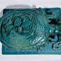 Antique Chinese Ming Teal Green Dragon Phoenix Handled Wine Ewer Decanter 9"