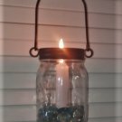 Rustic Farmhouse Lone Star Cutout Hanging Mason Jar Lantern Lamp Lids 6-Pack
