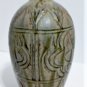 Antique Chinese Song Incised Floral Olive Glaze Stoneware Meiping Vase 7-7/8"