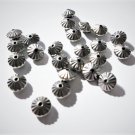 Vtg Sterling Silver Salvaged Corrugated Fluted Navajo Hogan Beads 9 mm Lot of 24