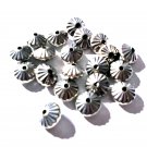 Vtg Sterling Silver Salvaged Corrugated Fluted Navajo Hogan Beads 9 mm Lot of 20