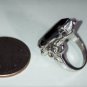 Vtg Sterling Silver Ornate Baroque Victorian Style Faceted Onyx Ring Lot Sz 6