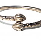 Vtg Sterling Silver Jamaica W Indies Handmade Terminal Ends Cuff Bracelet 45.2Gr