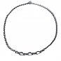 Antique Edwardian Sterling Silver Cable & Figaro Link Choker Chain Necklace 14"
