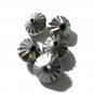 Vtg Sterling Silver Salvaged Corrugated Fluted Navajo Hogan Beads 9 mm Lot of 15