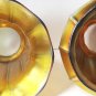 Antique QUEZAL Gold Aurene Glass Trumpet Lily Sconce Chandelier Shades Lot of 2