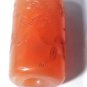 Ancient Carved Carnelian Agate  Eagle & Lion Cylinder Bead w Cuneiform Script