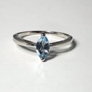Vintage Sterling Silver Marquise Aquamarine BBJ Ring Lot Sz 7.25