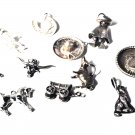 Vtg Sterling Silver Cowboy Western Bracelet Charms & Necklace Pendants 13 Pcs