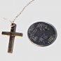 Antique Edwardian 12K Gold  Etched Cross w 12K GF KREMENTZ Chain Necklace