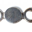 Vtg Sterling Silver Script *JOY* Monogram ID Bracelet Plaque Part Finding Lot