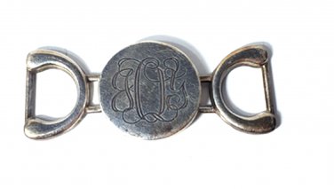 Vtg Sterling Silver Script *JOY* Monogram ID Bracelet Plaque Part Finding Lot