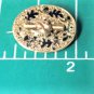 Antique Victorian 14K Oak Leaf Taille d'Epargne Pin Brooch Goth Steampunk 1.2 G