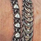 Vintage Sterling Silver BALI Heart Link & Filigree Disc Bracelets Lot 2 Pcs
