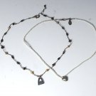 Vintage Sterling Silver Pearl & Gemstone Beaded Necklaces Lot of 2