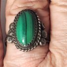 Vintage Sterling Silver SOUTHWESTERN Navajo Malachite Ring Lot Sz 7.75