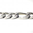 Vintage Sterling Silver Heavy CZ Bling Cuban Figaro Chain Necklace Lot 24-1/2"