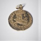 Vtg Gold Plated Sterling Silver 16th C N Italy Gold Coin Copy Necklace Pendant