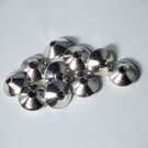 Vtg Sterling Silver Salvaged  Navajo Bright Shiny Domed Saucer Beads 8 mm (10)