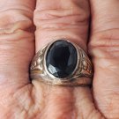 Vintage Sterling Silver Faceted Hematite UNISEX Ring Lot Sz 10.5