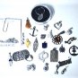 Vtg Sterling Silver Bracelet Charms & Necklace Pendants Lot of 27 Pcs
