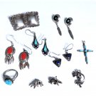 Vintage Sterling Silver Southwest & Navajo Mixed Wearable Jewelry Lot 15 Pieces
