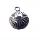 Vtg Sterling Silver Salvaged Navajo Stamped Concho Bench Bead Pendant 15 mm