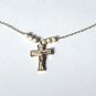 Vintage Sterling Silver MEXICO Add-A-Beaded Crucifix Pendant Necklace Lot 18.5"