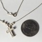 Vintage Sterling Silver MEXICO Add-A-Beaded Crucifix Pendant Necklace Lot 18.5"