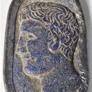 Ancient Large Carved Lapis Lazuli Head Bust Greek Portrait Pendant Lot
