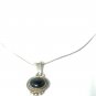 Vtg Sterling Silver SOUTHWEST Navajo Black Onyx Pendant Necklace Lot 16"