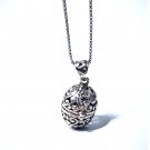 Vintage Sterling Silver Filigree Openwork Stash Casket Pendant Necklace Lot 16"