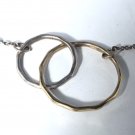Vtg Sterling Silver MODERNIST Hammered Rings Pendant Necklace Lot 18-20"