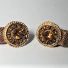 Vintage Sparkle Rhinestone Gold Plated Mesh Wrap Statement Cufflinks Lot