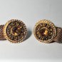 Vintage Sparkle Rhinestone Gold Plated Mesh Wrap Statement Cufflinks Lot