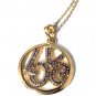 Vintage Sterling Silver Gold Over LOVE Circle Pendant Necklace Lot 18"